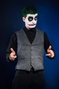 Crazy joker face. Halloween Royalty Free Stock Photo