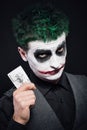 Crazy joker face. Halloween Royalty Free Stock Photo