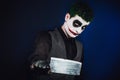 Crazy joker face. Halloween Royalty Free Stock Photo