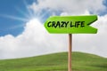 Crazy life arrow sign Royalty Free Stock Photo