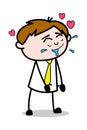 Crazy in Love - Office Salesman Employee Cartoon Vector Illustration
