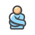 Crazy mad Man. Guy in a straight jacket. Vector icon Cartoon illustration