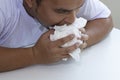 Crazy man eating tissue paper Royalty Free Stock Photo