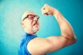 Crazy man showing proudly its muscles Royalty Free Stock Photo