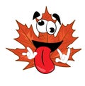 Crazy mapple leaf cartoon