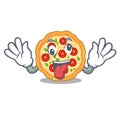 Crazy margherita pizza in the mascot shape