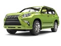 Crazy metallic green modern SUV - studio shot Royalty Free Stock Photo