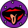 Crazy mouth sticking out tongue. Vector available