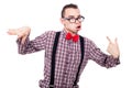 Crazy nerd grimacing Royalty Free Stock Photo