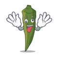 Crazy okra mascot cartoon style Royalty Free Stock Photo