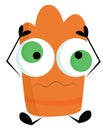 A crazy orange monster, vector or color illustration Royalty Free Stock Photo