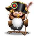 Crazy Owl Cartoon Napoleon Bonaparte Royalty Free Stock Photo