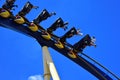 Crazy People enjoying Montu Rollercoaster. Montu is a favorite of coaster enthusiasts for its sp