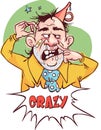 A crazy person in  vector stock illustration Royalty Free Stock Photo