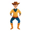 Crazy pistols cowboy icon, cartoon style Royalty Free Stock Photo