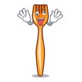 Crazy plastic fork on cartoon image funny