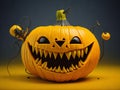 Crazy pumpkin Demon smile Royalty Free Stock Photo