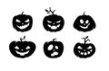 crazy pumpkins on white background