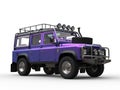 Crazy purple modern four wheel drive car