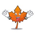 Crazy red maple leaf mascot cartoon Royalty Free Stock Photo