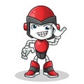 Crazy robot humanoid mascot vector cartoon illustration