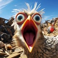 crazy rooster, AI generated Royalty Free Stock Photo