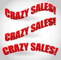 Crazy sales text banners