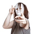 Crazy scary masked man Royalty Free Stock Photo