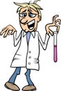 Crazy scientist cartoon illustration