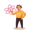 Crazy scientist. Funny character. Cartoon vector illustration. Mad professor. Science experiment Royalty Free Stock Photo