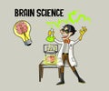 A mad scientist who studies brain science Royalty Free Stock Photo