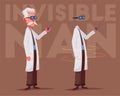 Crazy scientist. Invisible man Royalty Free Stock Photo