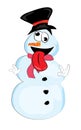 Crazy snowman cartoon