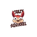 Crazy Squirrel mascot logo, Funny Squirrel making weird face illustration