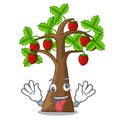 Crazy strawberry tree isolated with the cartoon Royalty Free Stock Photo