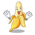 Crazy tasty fresh banana mascot cartoon style