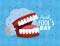 Crazy teeth to fools day celebration Royalty Free Stock Photo