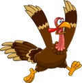 Crazy Turkey Cartoon Character Running