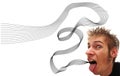 Crazy wacky man with lines spewing out of mouth Royalty Free Stock Photo