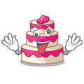 Crazy wedding cake isolated with the mascot Royalty Free Stock Photo