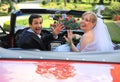 Crazy wedding couple Royalty Free Stock Photo