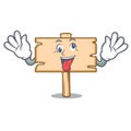 Crazy wooden board mascot cartoon Royalty Free Stock Photo