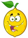 Crazy Yellow Lemon Fruit Cartoon Emoji Face Character With Funny Expression Royalty Free Stock Photo