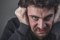 Deranged angry young man Royalty Free Stock Photo