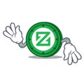 Crazy Zcoin mascot cartoon style