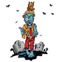 Crazy zombie cartoon