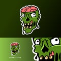 Crazy zombie open head mascot sport esport logo template