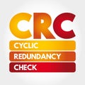 CRC - Cyclic Redundancy Check acronym, technology concept background