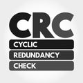 CRC - Cyclic Redundancy Check acronym, technology concept background