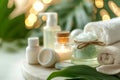 Cream balinese massage hair styling jar. Skincare eye creamsatin extract jar pot spa relaxation room mockup